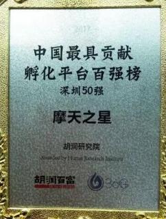 NG体育荣获2017胡润百富中国最具贡献孵化平台百强榜深圳50强称号